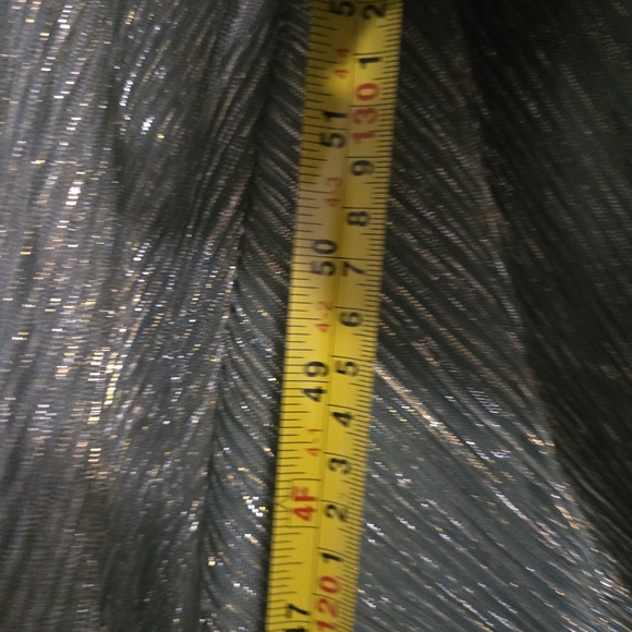 ✨ NWT Adrianna Papell Metallic Mesh Draped Gown - Greenslate - Size 10 ✨ - Picture 7 of 7